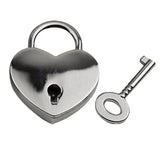 Maxbell Mini Padlock Heart Shape Luggage Case Padlock With Key Silver