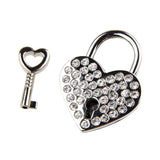 Maxbell Mini Padlock Heart Shape Luggage Case Crystal Padlock With Key