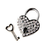 Maxbell Mini Padlock Heart Shape Luggage Case Crystal Padlock With Key