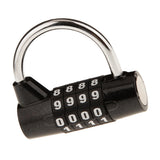 Maxbell 4 Digit Combination Padlock Travel Luggage Locker Security Lock - Black S