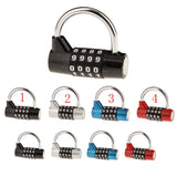 Maxbell 4 Digit Combination Padlock Travel Luggage Locker Security Lock - Black S