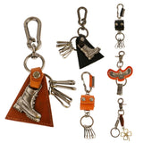 Punk Martin Boots Leather Key Ring Key Chain Keeper Holder Camel