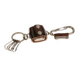 Punk Leather Dice Key Ring Key Chain Keeper Holder Brown