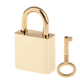 Maxbell 1Pc Mini Square Padlocks Key Lock Light Golden