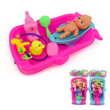 Maxbell Random Baby Doll Duck Bath Tub With Bath Accessories Kids Play Toy Set Gift