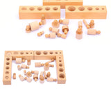 Maxbell Set Of Knobbed Cylinder Blocks Kids Childrens Educational Toy