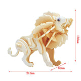 Maxbell 3D Wooden Puzzles Moving Model Kit DIY Little Lion Puzzles Toys Gifts