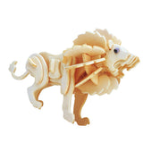 Maxbell 3D Wooden Puzzles Moving Model Kit DIY Little Lion Puzzles Toys Gifts