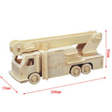Maxbell 3D Wooden Puzzles Woodcraft Construction Kit DIY Fire Engine Puzzles Kids Toy Gift