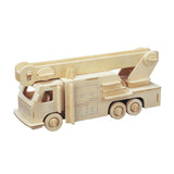 Maxbell 3D Wooden Puzzles Woodcraft Construction Kit DIY Fire Engine Puzzles Kids Toy Gift