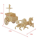 Maxbell 3D Wooden Puzzles Moving Model Kit DIY Ancient Fighter Carriage Puzzle Toys Gifts