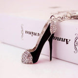 Cute High-heeled Shoes Pendant Key Ring w/ Lobster Clasp Black