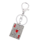 Maxbell Red Heart Poker Pendant Bags Crystal Keyring Purse Charm Lady Purse Pendant