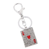 Maxbell Red Heart Poker Pendant Bags Crystal Keyring Purse Charm Lady Purse Pendant