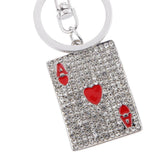 Maxbell Red Heart Poker Pendant Bags Crystal Keyring Purse Charm Lady Purse Pendant