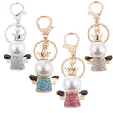 Maxbell Rhinestone Crystal Car Key Hanger Lucky Fortune Cat Pendant Key Ring Keyfobs