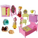 Max Maxb Plastic Cartoon Building Model Dollhouse Accessories 2 Pretty Girls Set Toy