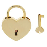 Maxbell Mini Heart Shaped Padlock with Key Travel Luggage Suitcase Safety Lock Set - Golden L