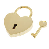 Maxbell Mini Heart Shaped Padlock with Key Travel Luggage Suitcase Safety Lock Set - Golden L