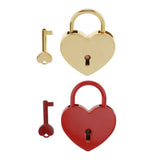 Maxbell Mini Heart Shaped Padlock with Key Travel Luggage Suitcase Safety Lock Set - Golden L
