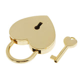 Maxbell Mini Heart Shaped Padlock with Key Travel Luggage Suitcase Safety Lock Set - Golden L