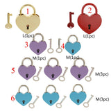 Maxbell Mini Heart Shaped Padlock with Key Travel Luggage Suitcase Safety Lock Set - Golden L