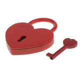 Maxbell Mini Heart Shaped Padlock with Key Travel Luggage Suitcase Safety Lock Set - Red L