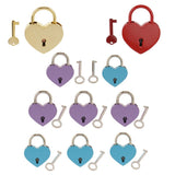 Maxbell Mini Heart Shaped Padlock with Key Travel Luggage Suitcase Safety Lock Set - Red L