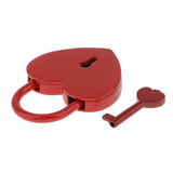 Maxbell Mini Heart Shaped Padlock with Key Travel Luggage Suitcase Safety Lock Set - Red L