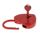 Maxbell Mini Heart Shaped Padlock with Key Travel Luggage Suitcase Safety Lock Set - Red L