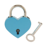Maxbell Mini Heart Shaped Padlock with Key Travel Luggage Suitcase Safety Lock Set - Blue M