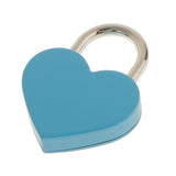 Maxbell Mini Heart Shaped Padlock with Key Travel Luggage Suitcase Safety Lock Set - Blue M
