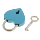 Maxbell Mini Heart Shaped Padlock with Key Travel Luggage Suitcase Safety Lock Set - Blue M
