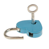 Maxbell Mini Heart Shaped Padlock with Key Travel Luggage Suitcase Safety Lock Set - Blue M