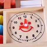 Maxbell Wood Math Toys Digital Learning Box with Abacus & Clock Kid Educational Toys