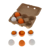 Maxbell 6Pcs Wooden Strawberry Simulation Eggs Yolk Pretend Play Kitchen Food Toys Easter Eggs