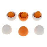 Maxbell 6Pcs Wooden Strawberry Simulation Eggs Yolk Pretend Play Kitchen Food Toys Easter Eggs