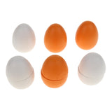 Maxbell 6Pcs Wooden Strawberry Simulation Eggs Yolk Pretend Play Kitchen Food Toys Easter Eggs