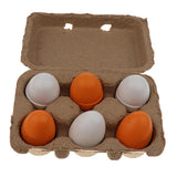 Maxbell 6Pcs Wooden Strawberry Simulation Eggs Yolk Pretend Play Kitchen Food Toys Easter Eggs