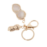 Maxbell Fashion Rhinestone Crystal Peanut Charm Purse Bag Key Ring Keychain Keyfob