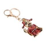 Maxbell Fashion Rhinestone Crystal God of Wealth Charm Purse Bag Key Ring Keychain Keyfob