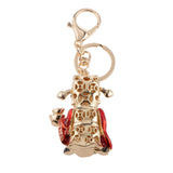 Maxbell Fashion Rhinestone Crystal God of Wealth Charm Purse Bag Key Ring Keychain Keyfob