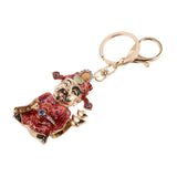 Maxbell Fashion Rhinestone Crystal God of Wealth Charm Purse Bag Key Ring Keychain Keyfob