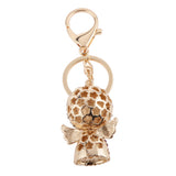 Maxbell Fashion Rhinestone Crystal Fuchsia Angel Charm Purse Bag Key Ring Keychain Keyfob