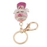 Maxbell Fashion Rhinestone Crystal Fuchsia Angel Charm Purse Bag Key Ring Keychain Keyfob