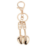 Maxbell Fashion Rhinestone Crystal Red Spoons Charm Purse Bag Key Ring Keychain Keyfob