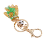 Maxbell Fashion Rhinestone Crystal Green Football Goalkeeper Glove Charm Purse Bag Key Ring Keychain Keyfob