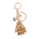 Maxbell Fashion Rhinestone Crystal Green Football Goalkeeper Glove Charm Purse Bag Key Ring Keychain Keyfob