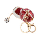 Maxbell Fashion Rhinestone Crystal Football Cap Charm Purse Bag Key Ring Keychain Keyfob