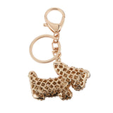 Maxbell Fashion Rhinestone Crystal Pink Dog Charm Purse Bag Key Ring Keychain Keyfob